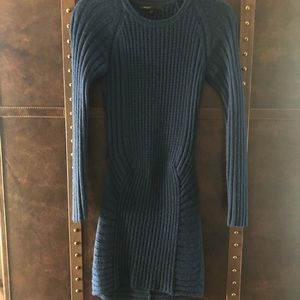Maje skinny rib body con knit dress